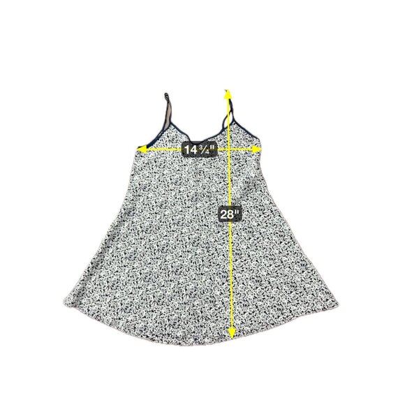 Vintage Natori II Paisley Sleeveless V-Neck Slip Dress Navy White Petite Sleep - Picture 7 of 9